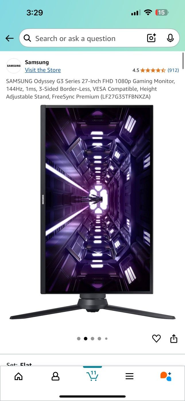 Samsung Odyssey G3 27" 144hz Gaming Monitor