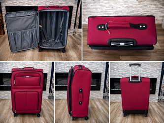 American Tourister 27” Large Spinner Luggage – RED - Like New Red Softside Spinner Suitcase