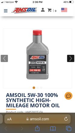 Gallon Amsoil 5w-30 High Mileage Oil And Filter