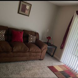 2 Piece Brown Couch Set 