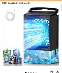 New in box. Evaporative Air Cooler Humidifier, 3 Speed Quiet Personal Cooling Fan