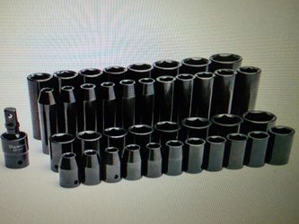 39-Pc Duralast 1/2" Drive 6-Point Metric Impact Socket Set w/ Case