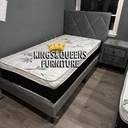 New Twin Bed Frame With Mattress 