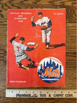Vintage 1968 New York Mets Official Program and Scorecard Nolan Ryan Rookie Year he pitched this game