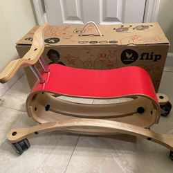 WISHBONE Flip 2-in-1 Wooden Rocker & Ride-On Bike w/360 Spinning Wheels / Walker