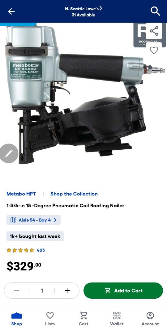 Metabo Roofing Nailer