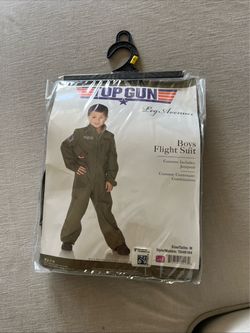 Halloween costume Military Top Gun Boys Flight Suit Costume Size M USA Military fighter pilot