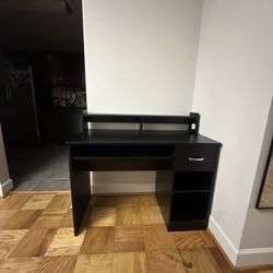 Black Desk With Riser 42.1x19.1x36.9