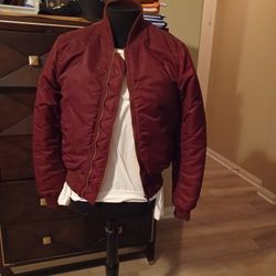 2 Bomber reversible Jackets "ESNTLS" Brand  Navy Blue, & Maroon, Size Small