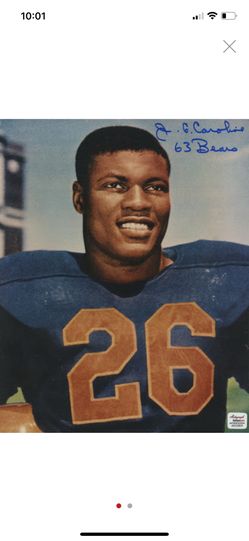 J. C. Caroline Signed Illinois Fighting Illini 8x10 Photo Inscribed "63 Bears" (Autograph Reference COA)