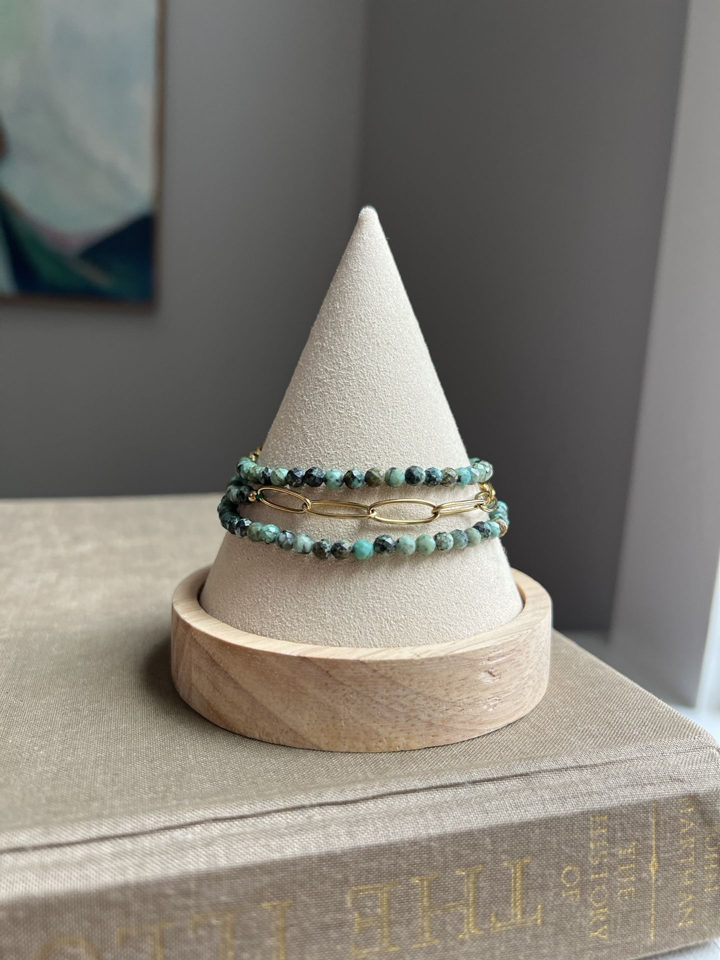 African Turquoise Convertible Bracelet To Necklace ( firm on price )