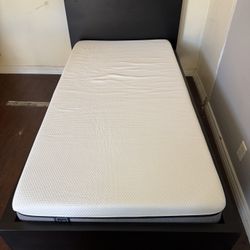 Ikea Malm Twin Bed Frame with Lull Twin Mattress