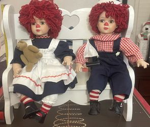 Raggedy Ann And Andy Porcelain Dolls