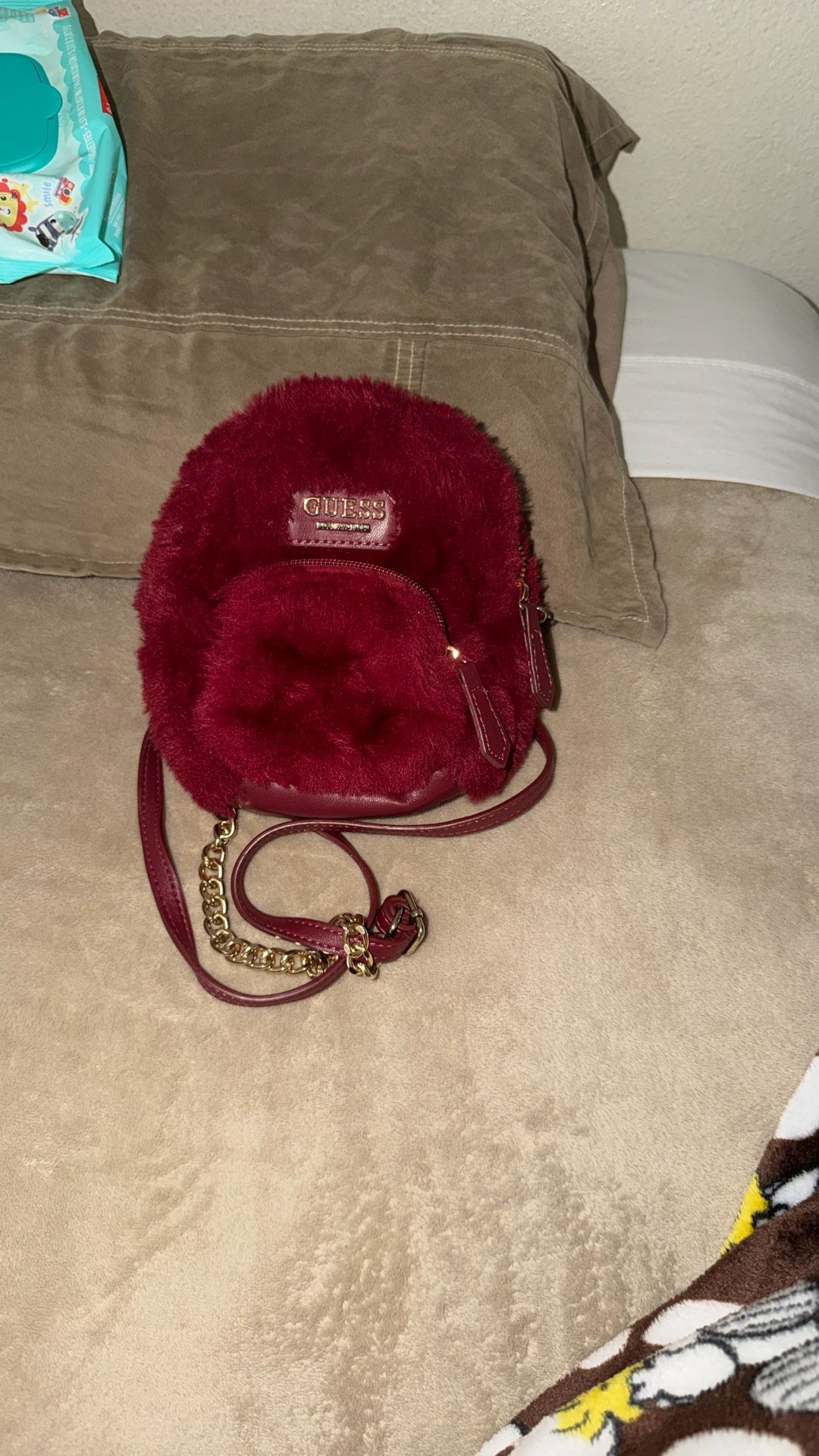 Guess Fluffy Mini Backpack And Turns Into A Purse 