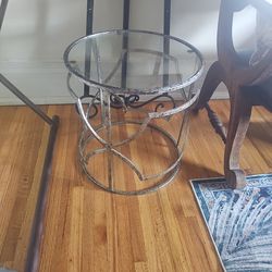 Glass side table