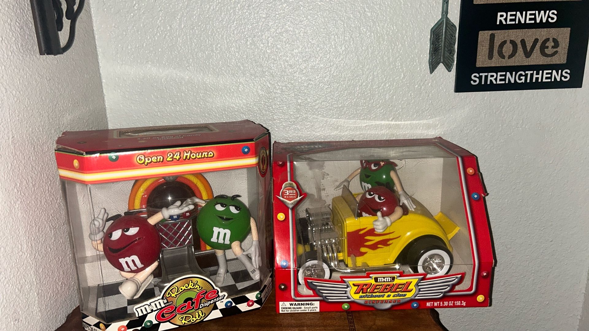 M&M’s Rock’n Roll Cafe Jukebox Dispenser, M&M's Red Green Rebel Without a Clue Dispenser