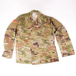 US Army Military BDU Camouflage Jacket Camo Cargo Coat Green Brown Medium Long