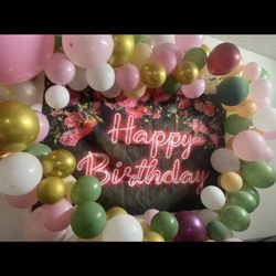 Balloon And Birthday Banner 