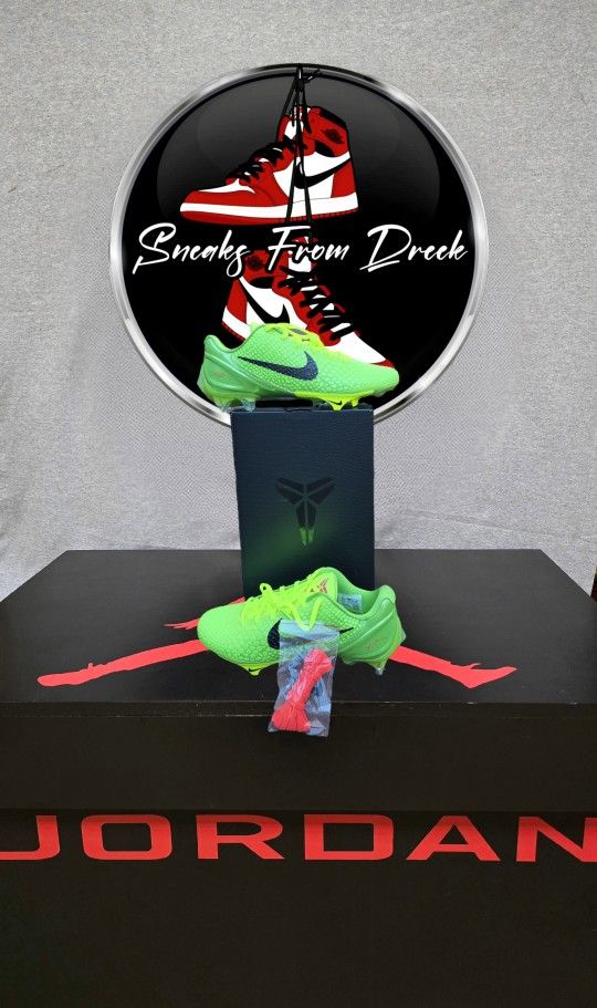 Nike Vapor Edge Kobe 6 Green Apple Grinch Football Cleats Men Sz 9.5
