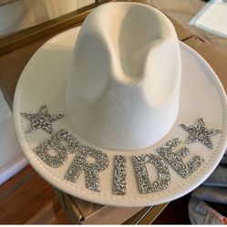 Bling Bride White Fedora Hat!