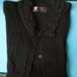 Kancy Kole Girls Black Cardigan Sweater 