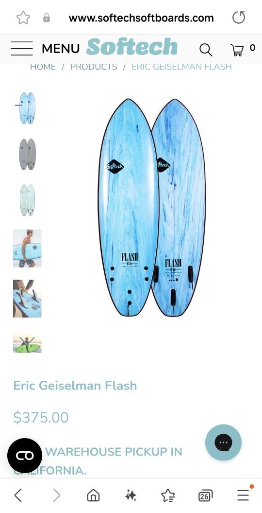 SOFTECH SURFBOARD 5'7" Eric Geiselman
Flash