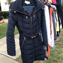 Michael Kors Winter Coat In Dark blue With Gold For Women