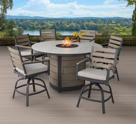 Agio Nicolet 7-piece Fire Outdoor
Patio High Dining Set