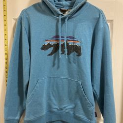 Patagonia Sz XS Fitz Roy Bear Uprisal Hooded Sweatshirt Blue