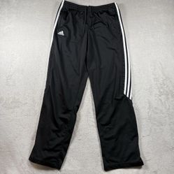 Vintage Adidas Track Pants Sweatpants Men’s M Black Baggy Wide Leg Y2K #1232