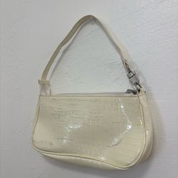 SHEIN Crocodile Embossed Shoulder Bag – Cream/Off White
