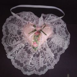 LARGE SACHET HEART WITH HANDLE, FABRIC