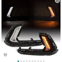 Pair of fog lights compatible with Hyundai Elantra (sixth generation) 2016-2018 replacement for 92207-F2100  92208-F2100 bumper fog lamp LH&RH lens  T