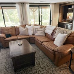 Leather Sleeper Sectional With Pull Out Couch