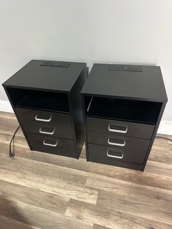 2 matching Nightstands with USB & Wireless/Inductive Charging
