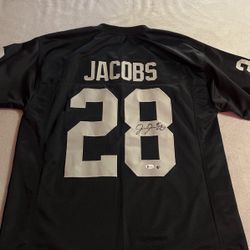 Autographed Raiders Josh Jacobs #28 Jersey 