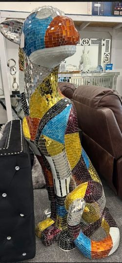 XL Cheetah Mosaic multi color glass mirror 5ft