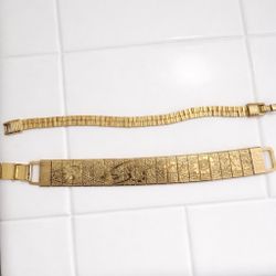 14k Gold Engraved Bracelet