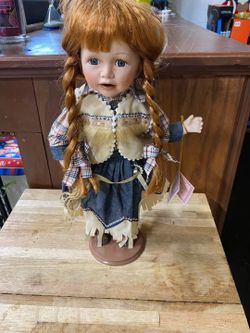 Cowgirl “Kim” doll, she has a few spots and her hair is messy