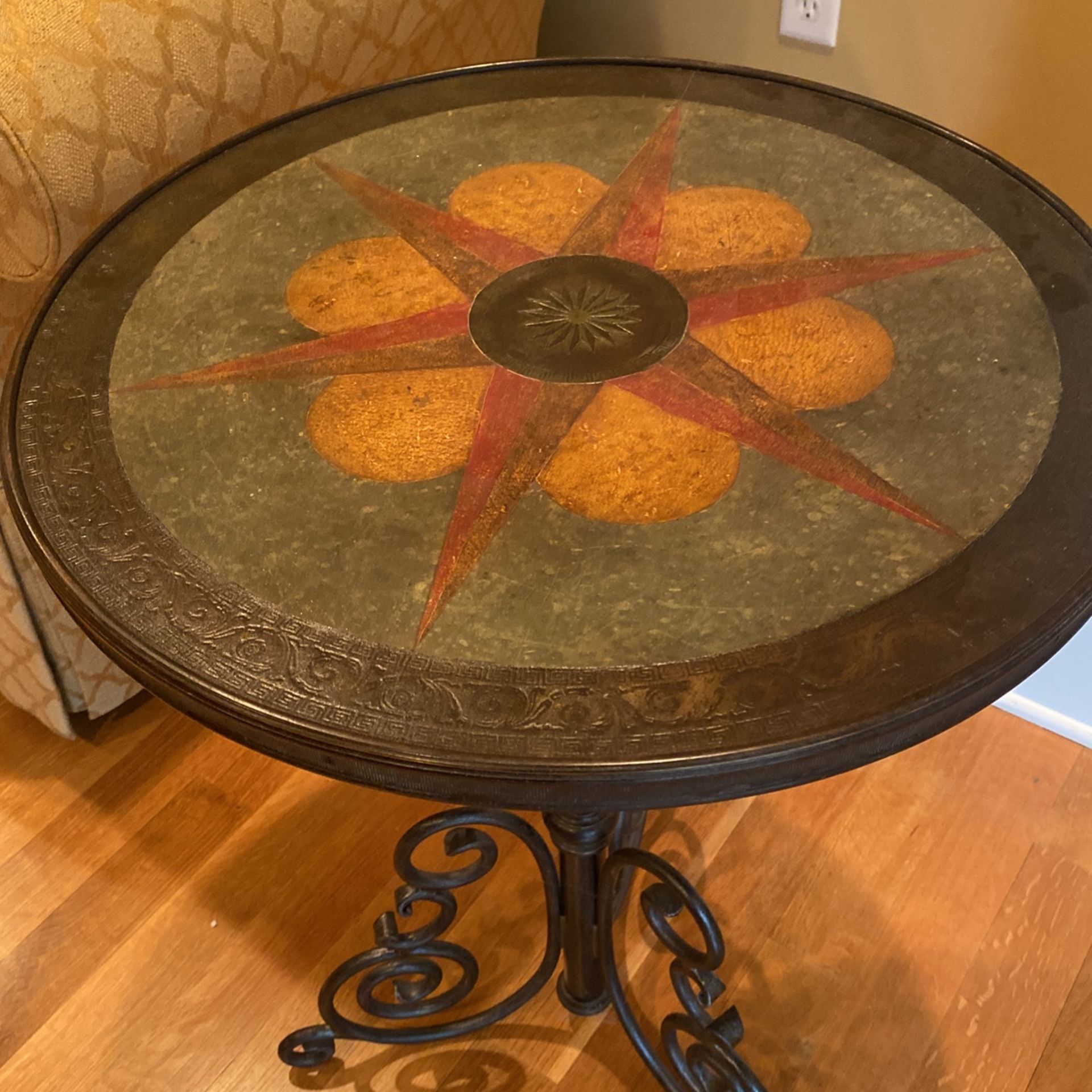 Wrought Iron End Table 20 3/4” Diameter