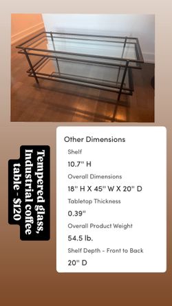 Glass / black Steel Coffee table