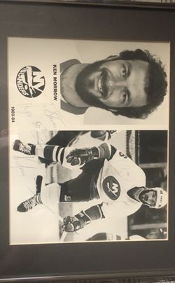 1980 hockey legend Ken morrow signed plaque