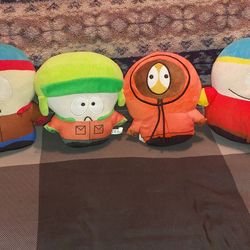 SOUTH PARK 1998 Set Of 4
PLUSH FUN,Stan, Kyle, Kenny, and Cartman
 NOS 6" - 8"