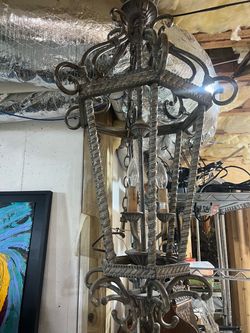 Large Ornate Wrought Iron Chandelier – Old World / Tuscan / Spanish Style