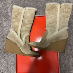 Coach Winter Wedge Boots
