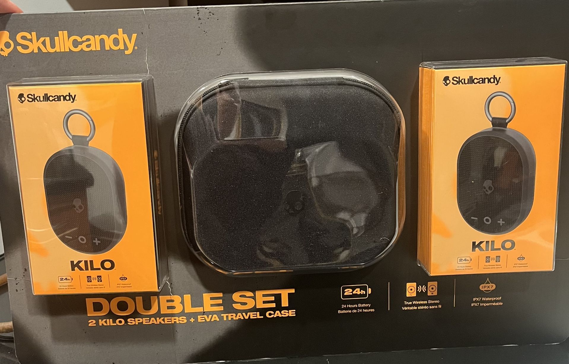 Skullcandy Kilo Double Set Bluetooth Speakers w/Travel Case