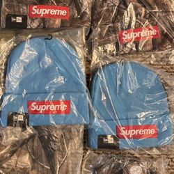 Supreme New Era® Box Logo Beanie Cyan