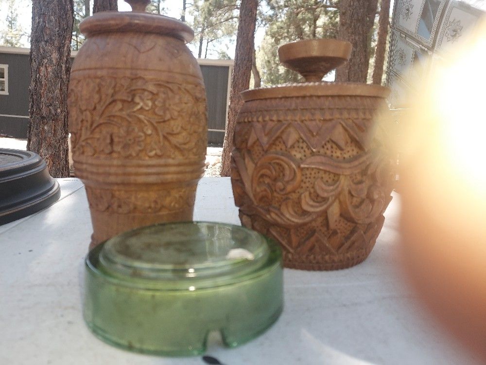 Tobacco Carved Jars