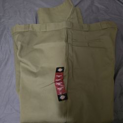 NWT Men's 48x32 DICKIES Flex Original Fit Black Twill Trouser Work Pants 874FBK