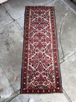 Antique Handmade Hand Knotted Wool Afghan Runner Rug 88” x 32”